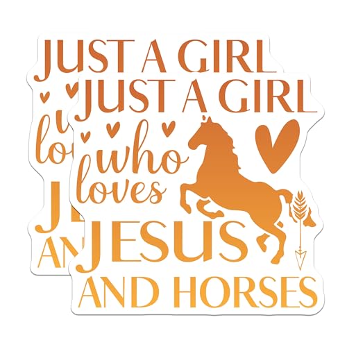 (2 Pack) Jesus and Horses Stickers - Inspirational Quote Stickers - Christian Equestrian Stickers - 5" On Longest Side - Sticks to Smooth Flat Surfaces - Made in USA - BMCS5122