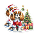 (2 Pack) Cavalier Christmas Magnets - Santa Dog Holiday Decor - Cute Animal Fridge Art - 5 Inches On Longest Side - Thick Durable Magnet - Made in USA - MAG29606