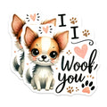 (2 Pack) Chihuahua Dog Magnets - I Woof You - Cute Animal Magnets - 5" On Longest Side - Premium Magnet - for Cars, Refrigerators, Toolboxes, Lockers - Made in USA - MAG14082