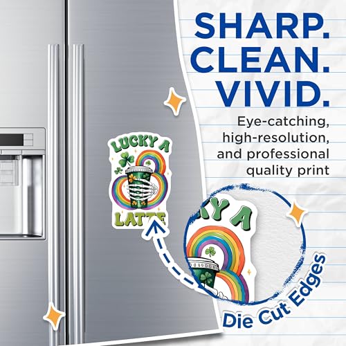 (2 Pack) Lucky A Latte Magnets Magnets - St. Patrick's Day Decor - 5" On Longest Side - Made in USA - Sticks to Refrigerators & Metal Surfaces - MAG8415