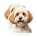 (2 Pack) Happy Doodle Dog Magnets - Cute Pet Owner Accessory - Refrigerator Kitchen Decor for Animal Lover - 5 Inches On Longest Side - Thick Durable Magnet - Made in USA - MAG27141