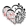 (2 Pack) Memorial Angel Stickers - Heart Remembrance Decal - Tribute to Loved Ones Sticker - 5" On Longest Side - Sticks to Smooth Flat Surfaces - Made in USA - BMCS6114