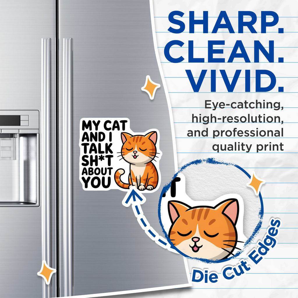 (2 Pack) Funny Cat Magnets - Sarcastic Pet Owner Humor - Refrigerator Locker Magnetic Kitchen Decor - 5 Inches On Longest Side - Thick Durable Magnet - Made in USA - MAG38787