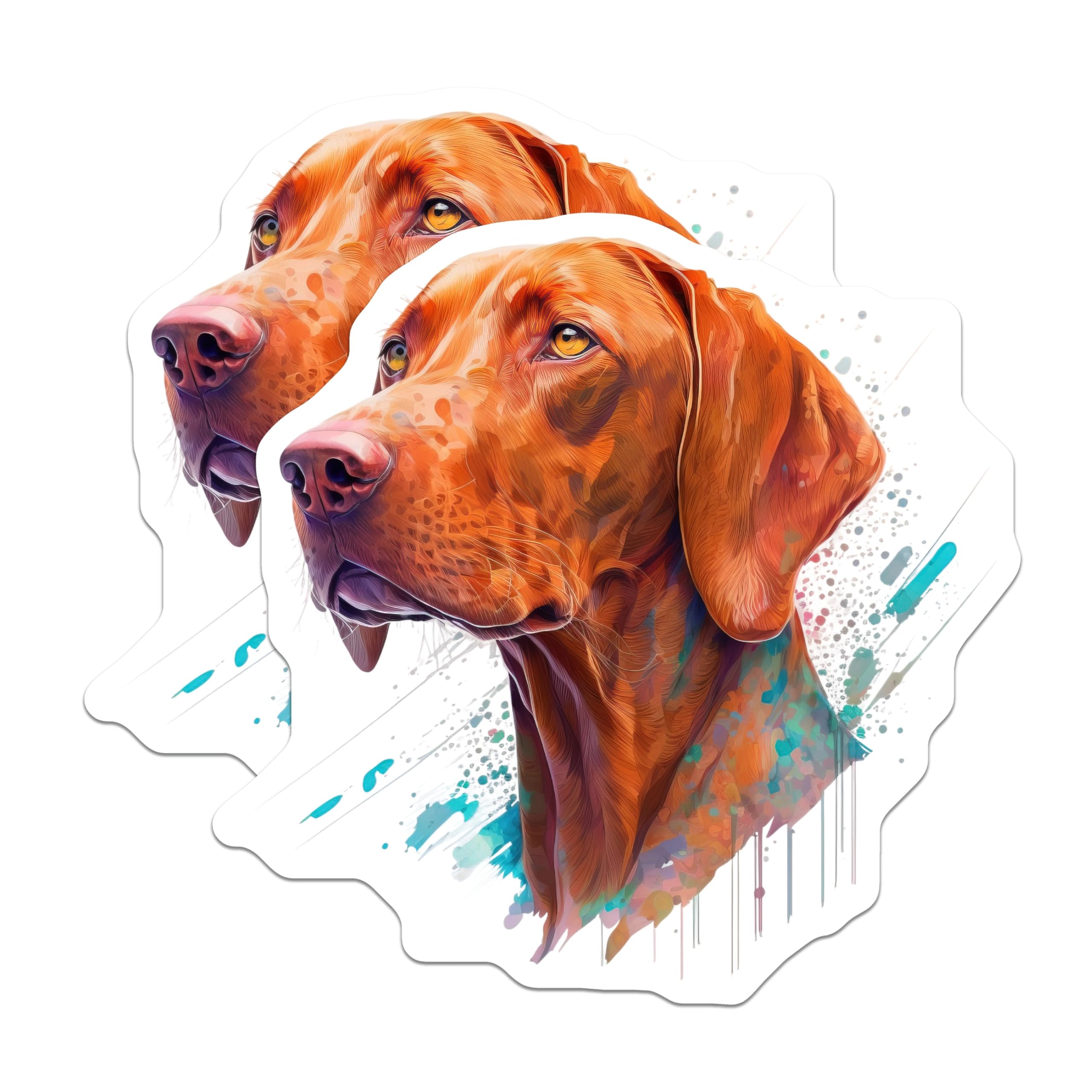 (2 Pack) Vizsla Dog Art Magnets - Vibrant Watercolor Canine Design - Pet Lover Fridge Accent for Dog Owners - 5 Inches On Longest Side - Thick Durable Magnet - Made in USA - MAG26882
