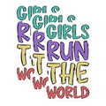(3 Pack) Girls Run The World Decals - Inspirational Girl Power - Empowerment Decals - 3 Inches On Longest Side - Easy Peel & Apply - Made in USA - 3MCS7101