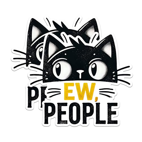 (2 Pack) Cat Lover Magnets - Funny Cat Quote Magnets - Ew People Magnets for Office or Refrigerator Decor- 5" On Longest Side - for Fridges, Toolboxes, Cars - Made in USA - MAG2788
