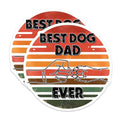 (2 Pack) Best Dog Dad Ever Stickers - Dog Lover Stickers - Funny Dog Dad Stickers - 5" On Longest Side - Sticks to Any Smooth Flat Surface - Made in USA - BMCS3241