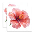 (2 Pack) Hibiscus Flower Magnets - Tropical Refrigerator Decor - Botanical Floral Accent - 5 Inches On Longest Side - Thick Durable Magnet - Made in USA - MAG30257