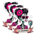 (3 Pack) La Chismosa Decals - Calavera - Day of The Dead Decals - 3 Inches On Longest Side - Easy Peel & Apply - Made in USA - 3MCS4373