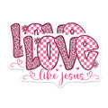 (2 Pack) Love Like Jesus Magnets - Christian Faith Decor - Pink Aesthetic Art - 5 Inches On Longest Side - Thick Durable Magnet - Made in USA - MAG30990