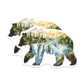 (2 Pack) Bear Waterfall Stickers - Mountain River Decals - Nature Art Stickers - 5" On Longest Side - Sticks to Smooth Flat Surfaces - Made in USA - BMCS14093