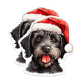 (2 Pack) Santa Hat Dog Magnets - Black Poodle Christmas - Holiday Pet Decor for Animal Lovers - 5 Inches On Longest Side - Thick Durable Magnet - Made in USA - MAG30411