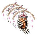 (3 Pack) Caffeine Chaos Decals - Funny Beverage - Skeleton Hand Sticker - 3 Inches On Longest Side - Easy Peel & Apply - Made in USA - 3MCS6286