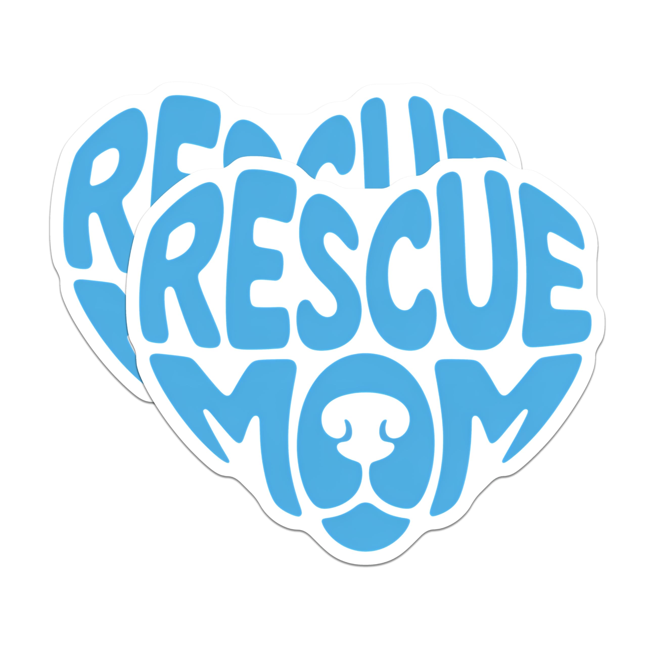 (2 Pack) Rescue Mom Magnets - Dog Lover Decor - Pet Rescue Advocate - 5" On Longest Side - Premium Magnet - for Cars, Refrigerators, Toolboxes, Lockers - Made in USA - MAG15423