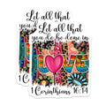 (2 Pack) Let All That You Do Be Done in Love Stickers - 1 Corinthians Bible Verse - Motivational Christian Quotes - 5" On Longest Side - Sticks to Smooth Flat Surfaces - Made in USA - BMCS6233