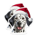 (2 Pack) Christmas Dalmatian Magnets - Santa Hat Dog Decor - Holiday Pet Refrigerator Magnet - 5 Inches On Longest Side - Thick Durable Magnet - Made in USA - MAG25712