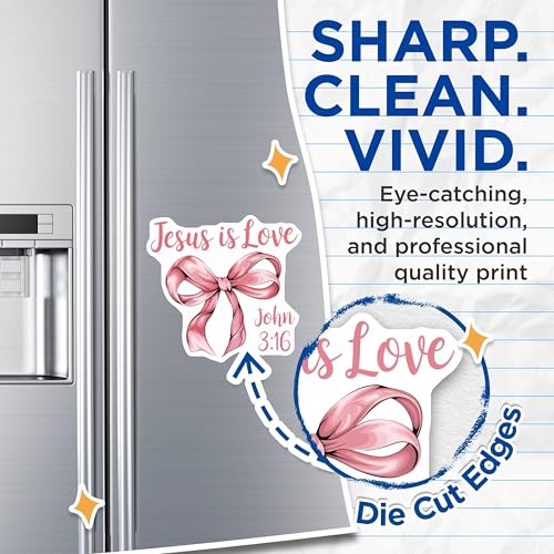 (2 Pack) Jesus is Love Magnets Magnets - John 3:16 - Inspirational Christian Decor - 5" On Longest Side - Made in USA - Sticks to Refrigerators & Metal Surfaces - MAG8924