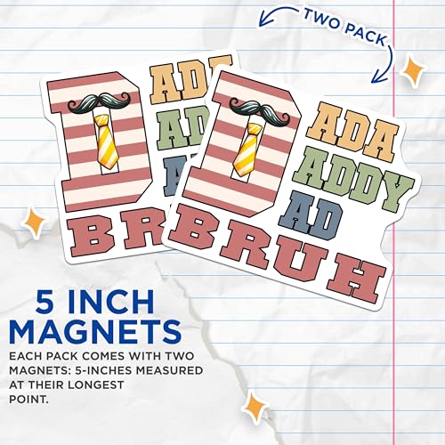 (2 Pack) Dad Fixer of All Things Magnets - Funny Dad Mem - Father's Day Decor for Dad from Kids - 5" On Longest Side - for Cars, Fridges, Toolboxes - Made in USA - MAG7466