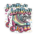 (2 Pack) Let's Roll Girls Roller Skate Magnets - Retro Vibes Fridge Magnets - Funky Locker Aesthetic Decor - 5 Inches On Longest Side - Thick Durable Magnet - Made in USA - MAG27764