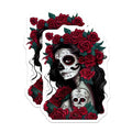 (2 Pack) Gothic Skull Magnets Magnets - Day of The Dead - Floral Skeleton Art - 5" On Longest Side - Made in USA - Sticks to Refrigerators & Metal Surfaces - MAG9203