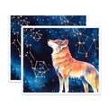 (2 Pack) Cosmic Wolf Magnets - Starry Night Animal Art - Mystical Creature Decor - 5 Inches On Longest Side - Thick Durable Magnet - Made in USA - MAG37575