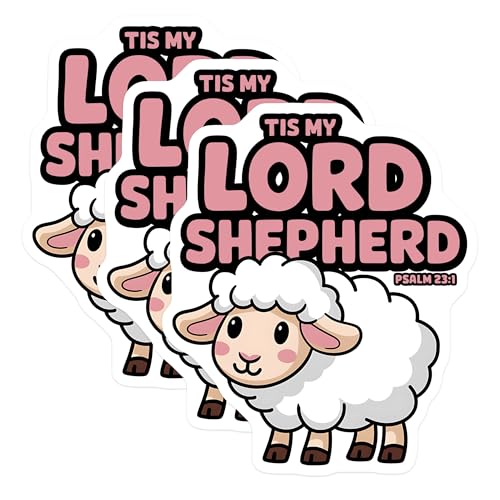 (3 Pack) Christian Sheep Decals - Tis My Lord - Psalm 23 1 - Laptop Decal - Religious Sticker - 3 Inches On Longest Side - Easy Peel & Apply - Made in USA - 3MCS2657