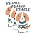 (3 Pack) Beagle Love Decals - Dog Breed Stickers - Cute Animal Decal - 3 Inches On Longest Side - Easy Peel & Apply - Made in USA - 3MCS6056