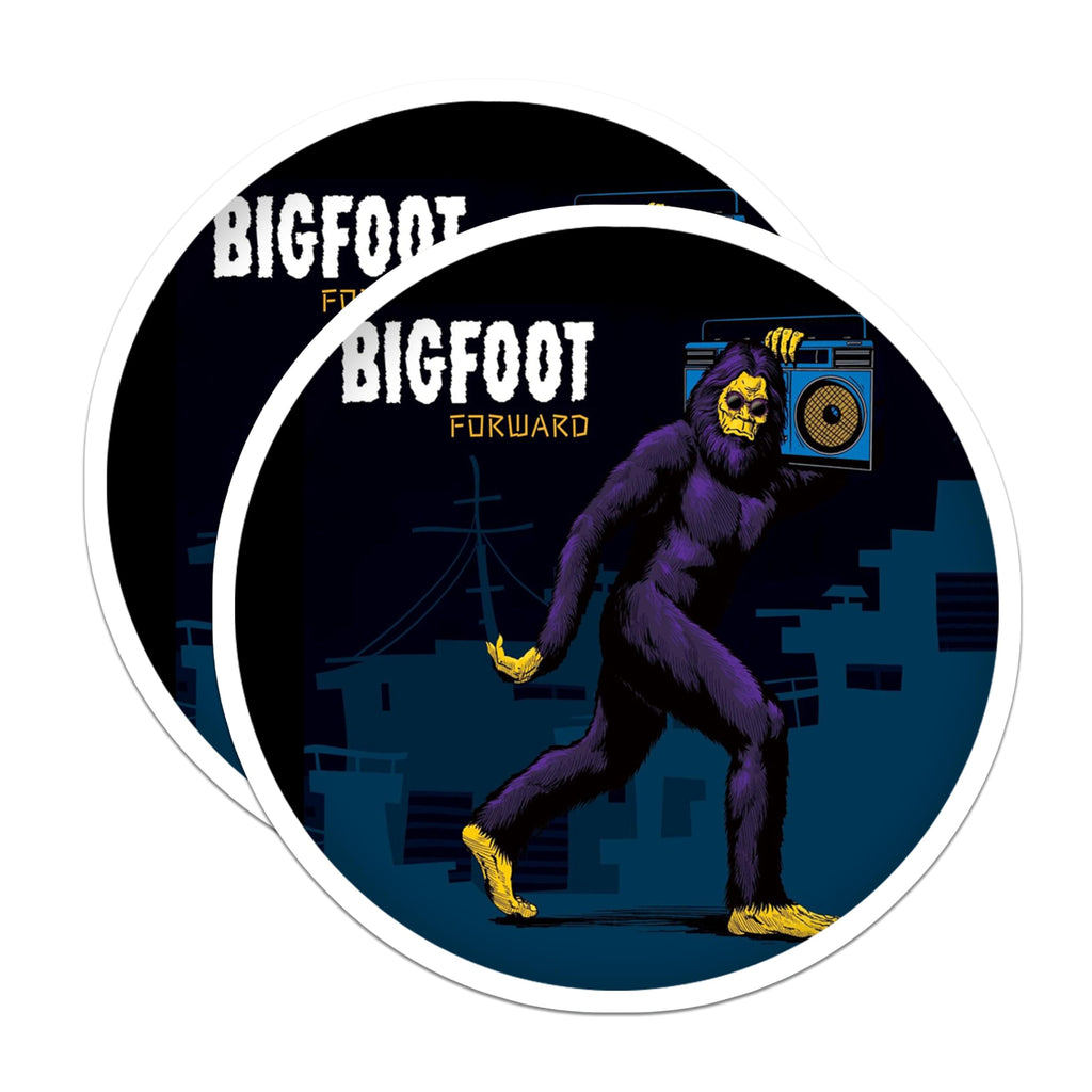 (2 Pack) Bigfoot Magnets - Sasquatch Boombox Retro 80s Design - Cryptozoology Pop Culture Appliance Refrigerator Art - 5 Inches On Longest Side - Thick Durable Magnet - Made in USA - MAG24185
