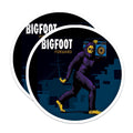 (2 Pack) Bigfoot Magnets - Sasquatch Boombox Retro 80s Design - Cryptozoology Pop Culture Appliance Refrigerator Art - 5 Inches On Longest Side - Thick Durable Magnet - Made in USA - MAG24185