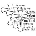 (3 Pack) Christian Decals - Religious Stickers - Cross Verse Decal - 3 Inches On Longest Side - Easy Peel & Apply - Made in USA - 3MCS2618