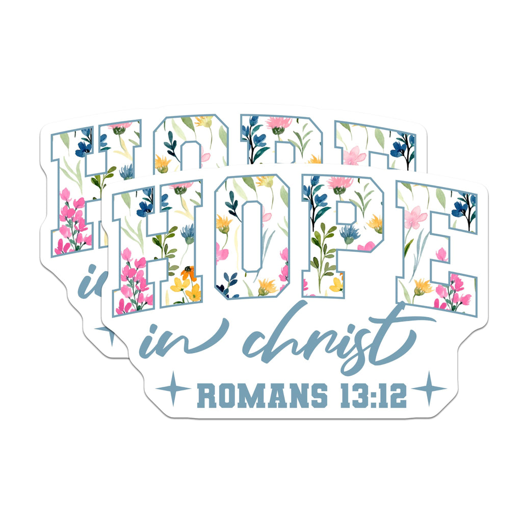 (2 Pack) Hope in Christ Magnets - Floral Bible Verse - Christian Faith Scripture - 5 Inches On Longest Side - Thick Durable Magnet - Made in USA - MAG29030