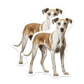 (2 Pack) Whippet Dog Magnets - Sighthound Fridge Decor - Pet Lover Animal Art - 5 Inches On Longest Side - Thick Durable Magnet - Made in USA - MAG28965