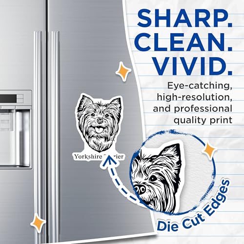 (2 Pack) Yorkshire Terrier Magnets - Dog Lover - Cute Dog Breed Art - 5" On Longest Side - for Cars, Fridges, Toolboxes - Made in USA - MAG4022