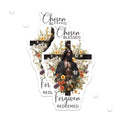 (2 Pack) Black Jesus Magnets - African American Christian Chosen Blessed Forgiven Redeemed - Floral Cross Spiritual Decor - 5 Inches On Longest Side - Thick Durable Magnet - Made in USA - MAG21914