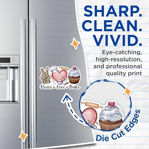 (2 Pack) Peace Love Bake Magnets - Fun Kitchen Magnets - Baking Themed Refrigerator Magnets- 5" On Longest Side - for Fridges, Toolboxes, Cars - Made in USA - MAG3024