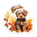 (2 Pack) Yorkshire Terrier Magnets - Autumn Dog Decor - Cute Pet Art - 5 Inches On Longest Side - Thick Durable Magnet - Made in USA - MAG27538