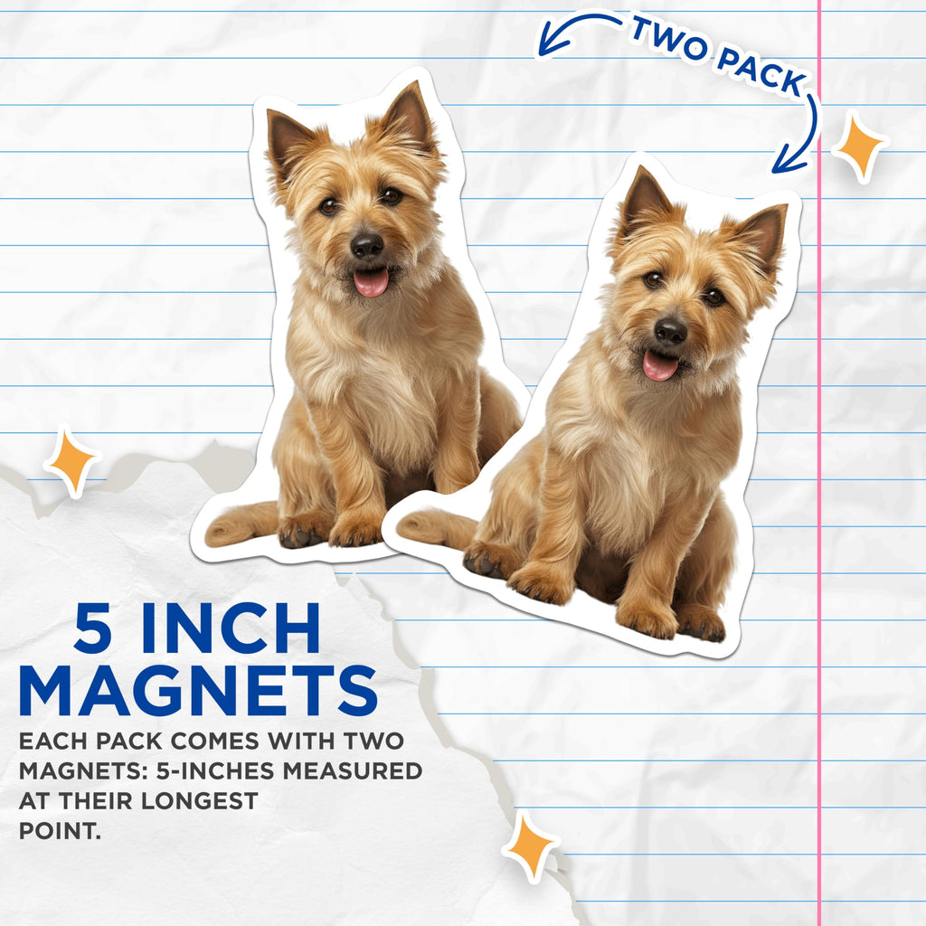 (2 Pack) Adorable Terrier Magnets - Dog Lover Decor - Happy Pet Refrigerator Art - 5 Inches On Longest Side - Thick Durable Magnet - Made in USA - MAG30205