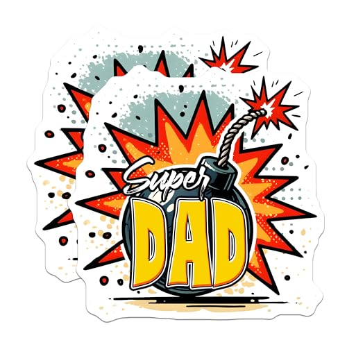 (2 Pack) Super Dad Magnets - Funny Dad - Father's Day Decor - Superhero Dad Keepsake - Cool Dad Gifts - 5" On Longest Side - for Cars, Fridges, Toolboxes - Made in USA - MAG7484