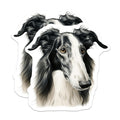 (2 Pack) Borzoi Dog Magnets - Elegant Sighthound Art - Pet Lover Refrigerator Decor - 5 Inches On Longest Side - Thick Durable Magnet - Made in USA - MAG30322