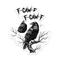 (2 Pack) Raven Stickers - Gothic Bird Decals - Dark Humor Stickers - 5" On Longest Side - Sticks to Smooth Flat Surfaces - Made in USA - BMCS11151