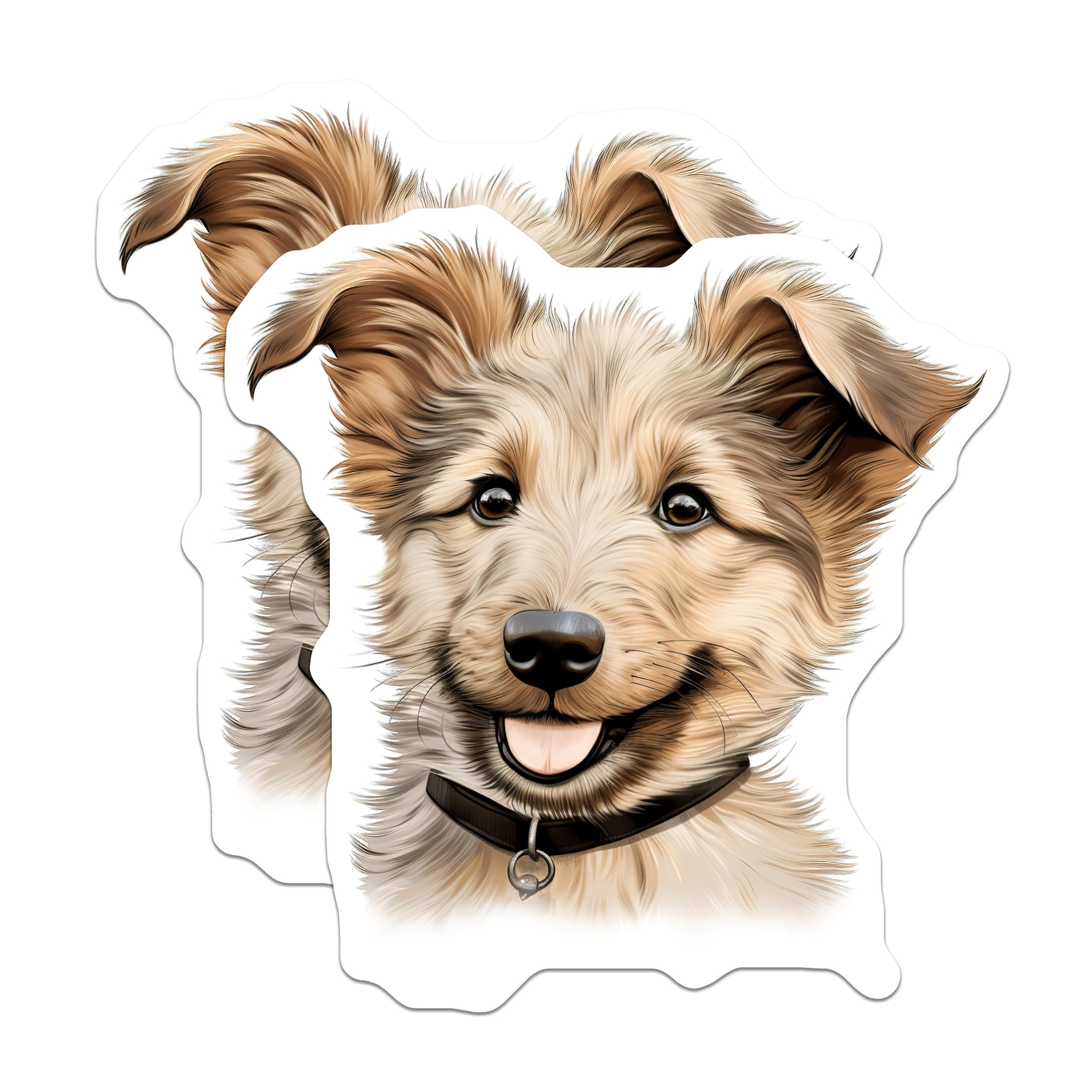 (2 Pack) Cute Puppy Dog Magnets - Pet Lover Fridge Accessory - Adorable Animal Decor - 5 Inches On Longest Side - Thick Durable Magnet - Made in USA - MAG29375