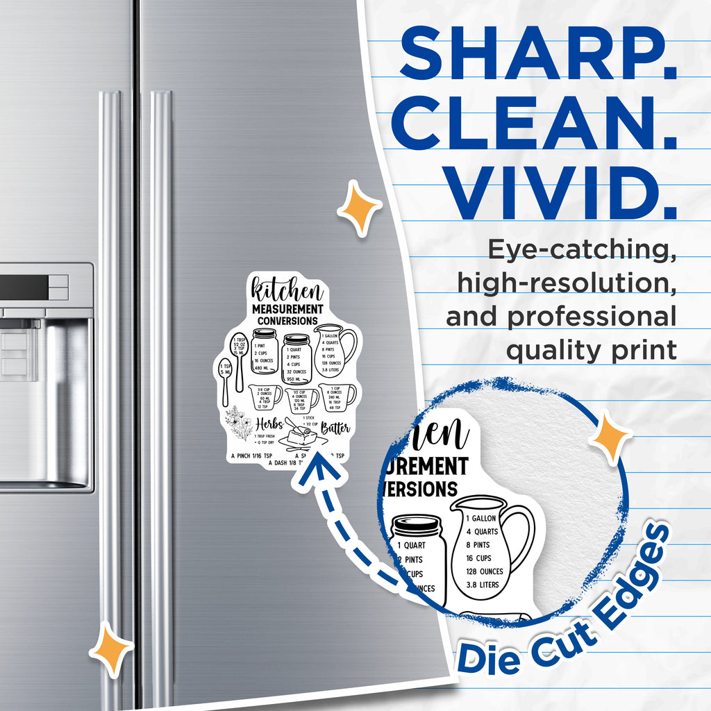 (2 Pack) Kitchen Measurement Conversion Magnets - Baking Conversions - Cooking Cheat Sheet - Refrigerator Helper for Home Cooks - 5" - Thick Durable Magnet - Made in USA - MAG39249