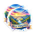 (2 Pack) West Virginia Stickers - State Souvenir - Nature Landscape - Outdoors Enthusiast - 5" On Longest Side - Sticks to Smooth Flat Surfaces - Made in USA - BMCS6377