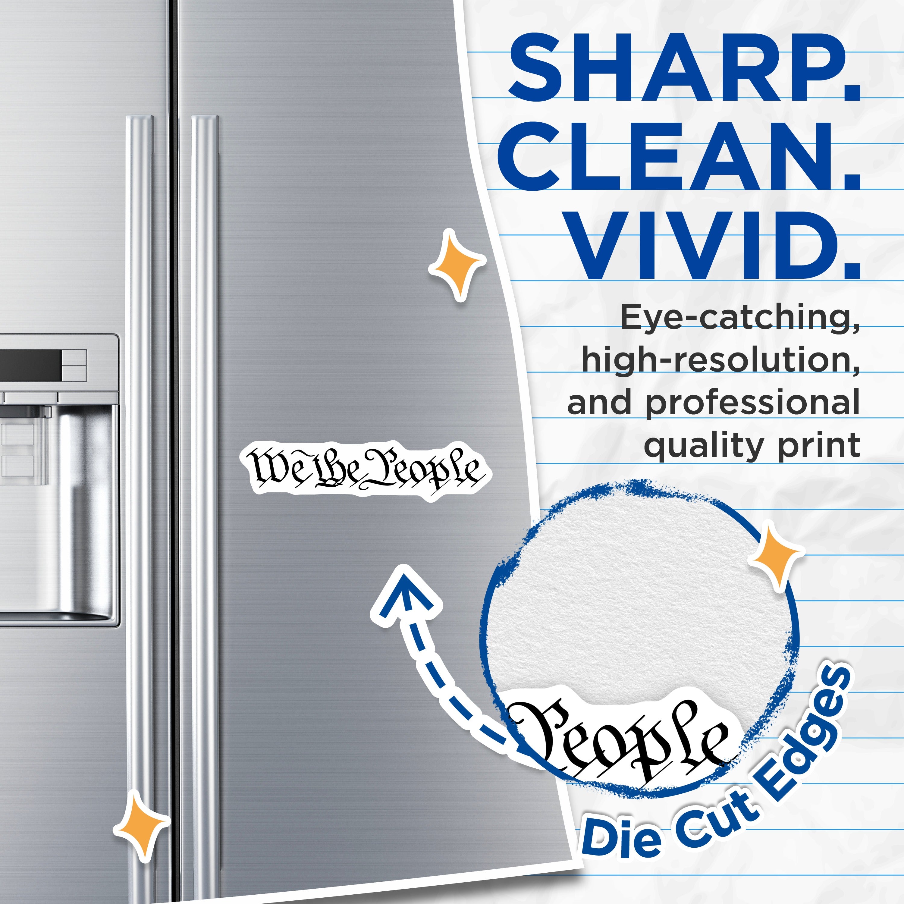 (2 Pack) We the People Constitution Magnets - Americana US History - Patriotic American Pride - 5 Inches On Longest Side - Thick Durable Magnet - Made in USA - MAG39348