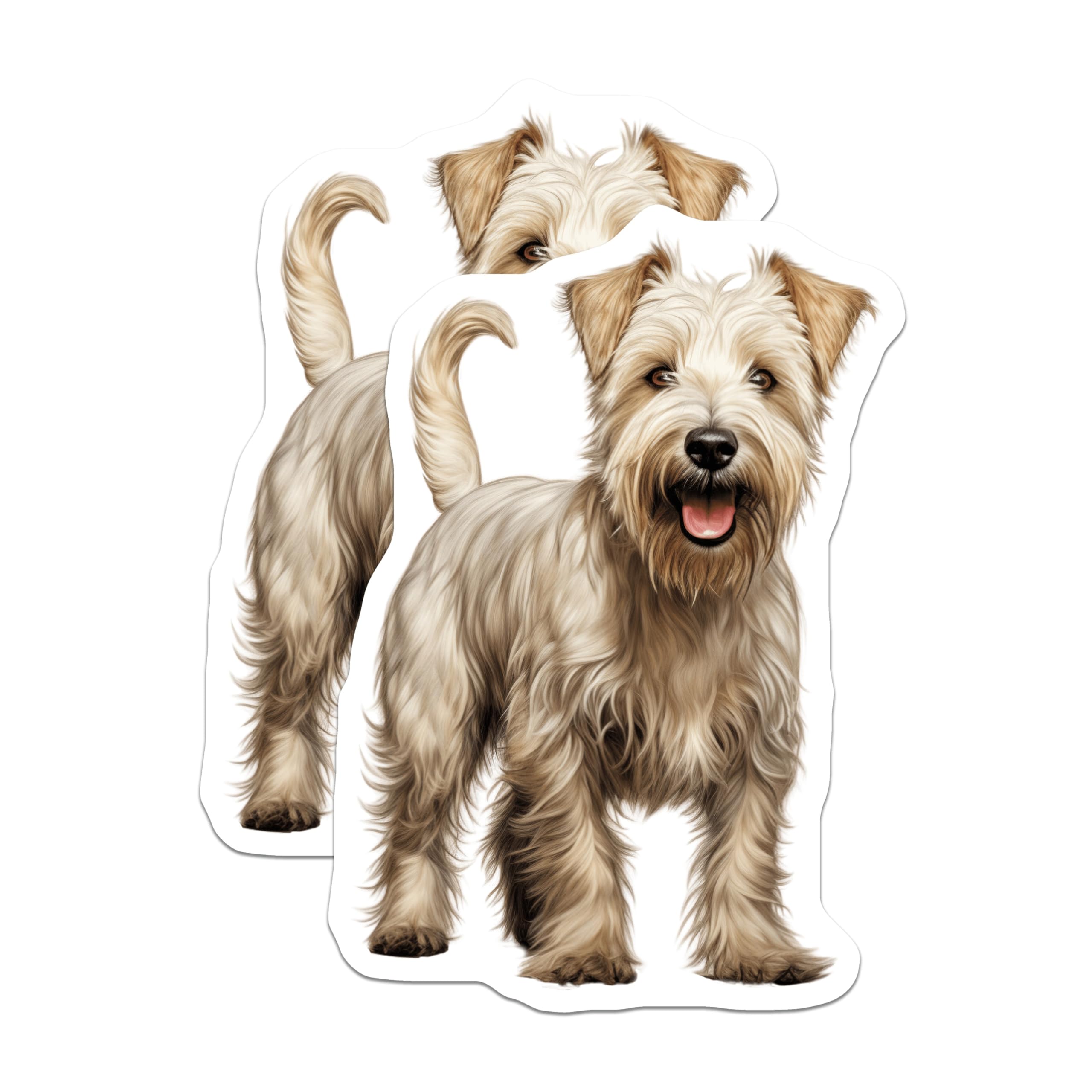 (2 Pack) Soft Coated Wheaten Terrier Magnets - Cheerful Dog Art Decorative Magnets - Pet Animal Lover Kitchen Decor Accent - 5 Inches On Longest Side - Thick Durable Magnet - Made in USA - MAG23789