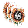 (3 Pack) Sunflower Decals - Be Brave Strong Fearless - Motivational Decals - 3 Inches On Longest Side - Easy Peel & Apply - Made in USA - 3MCS4068