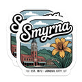 (2 Pack) Smyrna Georgia Magnets - Jonquil City Artwork - Hometown Refrigerator Decor - 5" On Longest Side - Premium Magnet - for Cars, Refrigerators, Toolboxes, Lockers - Made in USA - MAG17244