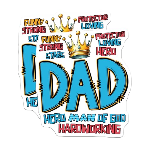 (2 Pack) Dad Fixer of All Things Stickers - Funny Meme - Father's Day Gift from Kids - 5" On Longest Side - Sticks to Smooth Flat Surfaces - Made in USA - BMCS7467