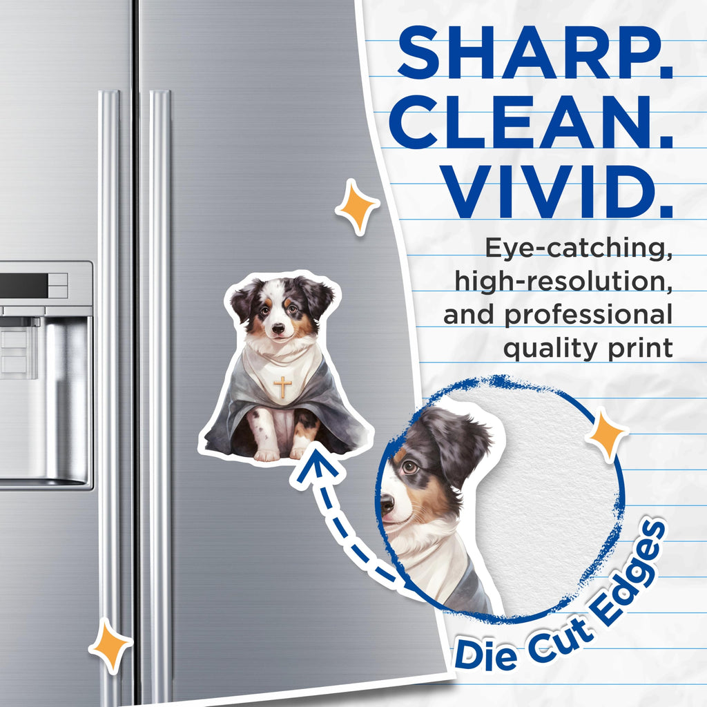 (2 Pack) Religious Dog Magnets - Saint Dog Magnets - Cute Animal Magnets - 5" On Longest Side - Premium Magnet - for Cars, Refrigerators, Toolboxes, Lockers - Made in USA - MAG16756