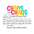 (2 Pack) Chaos Coordinator Magnets - Funny Phrase Magnets - Inspirational Office Decor Magnets- 5" On Longest Side - for Fridges, Toolboxes, Cars - Made in USA - MAG2873